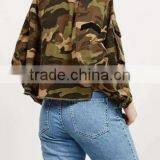 Runwaylover EY1000C Clothing Factories in China Zip Front Chest Pocket Camo Print Military Jacket Woman thumbnail-2