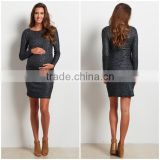 Manufacture wholesale high quality long sleeve beautiful maternity mini dress