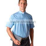 SKY BLUE COTTON RICH SS TAB SHIRT thumbnail-1