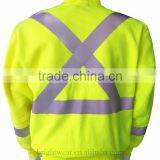 Poly/Cotton Fleece hi Vis Jacket Safety Sweatshirt With Heat-transfered Reflective Tape Meet CSA Z96 Requirement thumbnail-2