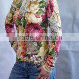 Ladies' Round-neck Cardigan Garment Print Sweater thumbnail-1