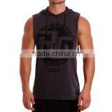 Guangzhou Shandao OEM Wholesale Casual Summer 95% Cotton 5% Spandex Men Gym Breathable Fitness With Hat Deep Cut Tank Top thumbnail-3