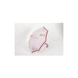 Big Pink Sun Parasol Umbrella Custom For Kids / Sunshade Plastic Handle