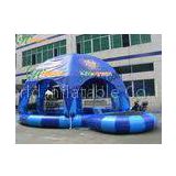Amusement Park Inflatable Water Pool With a Tent Cover , Family Size Inflatable Pools