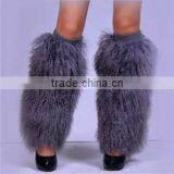 YR130 Designer Style Real Mongolian Lamb Fur Leg Warmers thumbnail-1
