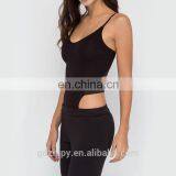 New Style Black Halter Neck Customized Logo Adult Bodysuit thumbnail-4