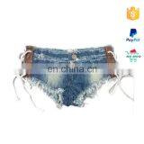 Young Girl Sheer Lace Cheap Denim Shorts thumbnail-5