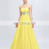Grace Karin Strapless Sweetheart Long Chiffon Cheap Yellow Prom Dress Patterns CL6002 thumbnail-3