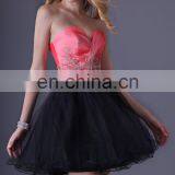 2015 Short Mini Cocktail Dress Grace Karin Strapless Sweetheart Black Watermelon Cocktail Party Dress CL3824 thumbnail-3