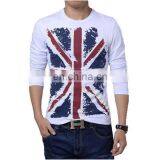 Large Size Men T Shirt 5XL Flag Printing Design T-shirt Men Long Sleeve Fashion European American Style Camisetas Gray White thumbnail-2