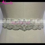 Long Rhinestone Trimming and Beads Sewed Wedding Bride Sash for Wedding Dress thumbnail-3