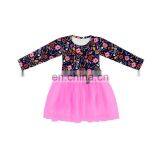 New Arrival Halloween Skull Pumpkin Baby Dress Ruffled Tulle for Girls Popular Long Sleeve Dress thumbnail-2