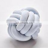 25X25CM Hot Sale Luxurious Chunky Knit Velvet Giant Knot Pillow In Cushion Baby Soft Ball Hollow Fiber Filled Three Tubes thumbnail-1