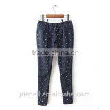 OEM Guangzhou Clothing 2015 New Fashion Dot Print Long Skinny Jeans Pants thumbnail-2