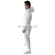White Disposable Hooded Microporous Coveralls Safety Overall thumbnail-2