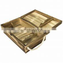 Luxury Double Bottle Packaging Wood Wine Box Unfinished thumbnail-3