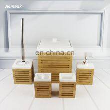 Christmas Decoration Ceramic Bathroom Set With Bamboo Cup Soap Dispenser thumbnail-2