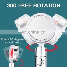 Cheap Price 360 Degree Hand High Pressure Water Saving Spray Propeller Rotating Fan Shower Head With Stop Button thumbnail-5
