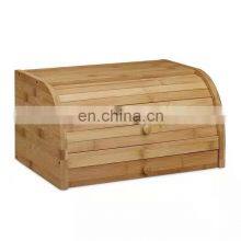 Countertop Extra Large Roll Top Bamboo Bread Boxes Rustic Storage Bin Holder For Kitchen thumbnail-2