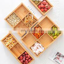 Bamboo Household Party Divided Grid Nine Grids Food Kitchen & Tabletop Office Dried Food Storage Box Pantry Organizer thumbnail-2