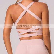 New Arrival For Fall Women Custom Sexy Fitness Gym Wear Straps Sports Bra Workout Yoga Ladies Bras thumbnail-3