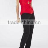 2015 China Manufacturer Customized Fashion Ladies Red Sleeveless Peplum Tops thumbnail-2