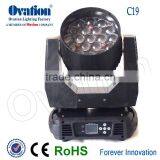 4in1 Zoom LED Moving Head Light Wash Light DJ Effect Light With 19pcs 12W RGBW Quad-color Led Pro Stage Lighting DMX 16