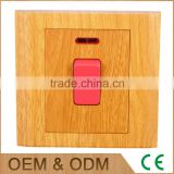 Yellow wood 20a switch socket outlet , 20a isolator switch, led light wall switch