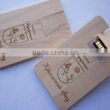 Engraved Logo on Wooden Card Usb Memory Stick 4gb 8gb Supplier's Choice