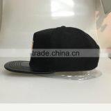 Guangzhou High Quality 5 Panel PU Snake Leather Brim Black Customized Mental Cap thumbnail-3