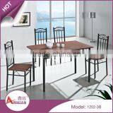 Foshan Dining Room Furniture Particleboard Restaurant Wooden Round Dining Tables With 4 Chairs thumbnail-6