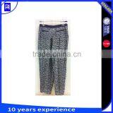 100% Viscose Print Pants Trousers Ankle Length Solid Waistband Staight Leg Back Jetted Pocket Front Vertical Pocket thumbnail-2