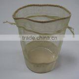 Clear Poly Mesh Drawstring Cosmetic Bag