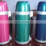 shinning plastic vacuum water bottle with straw pipe stopper