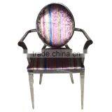 Round Back Armrest Tufted Dining Chair Steel thumbnail-6