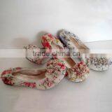 Brand New Fashion Flower Print Fabric Cotton Ballet Shoes thumbnail-1