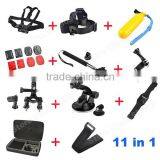 For GoPro Hero 4 2 3 3+ SJ4000 Collection Bag Case Chesty Head Strap Handler Go Pro Selfie Monopod For GoPro Accessories Kit Set thumbnail-4