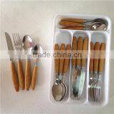 Wooden Coloured Plastic Handle Cutlery thumbnail-1