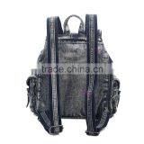 Back Bags for Ladies Casual Denim Women Fashion Lady Casual Backpack With Rivets for Girls Backpack Bag thumbnail-3