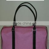 Juco & Leather Combined Travel Bag with Long Leather Handle
