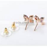 Lucky 18K Gold Four Leaf Clover Shape Diamond Stud Earring thumbnail-4