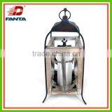 Unique Ocean Style Metal + Wood Lantern With LED Light thumbnail-1