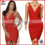 Women Sexy V-neck Backless Cheap China Wholesale Clothing Bandage Dress Fashion Wholesale Bandage Dress Drop Shipping Quality Choice thumbnail-1