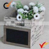 Luckywind Shabby Chic Wood Blackboard Storage basket