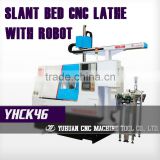 YHCK46 Slant Bed CNC Lathe with Robot