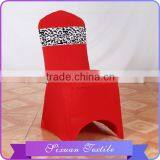 Taffeta Base Leopard Pattern Flocked Chair Sash thumbnail-3