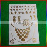 Metallic Gold Necklace Tattoo, Temporary Tattoo Stickers thumbnail-1