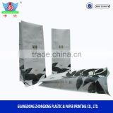 Gravure Printing Surface Handling stand up flat bottom aluminum foil coffee bags with degassing valve