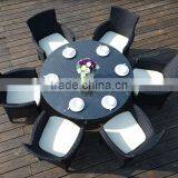 Outdoor Round Rattan Table With 6 Chairs, Round Garden Table thumbnail-1