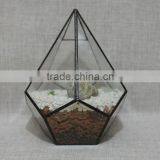 Micro Landscape Decor Handblown Clear Irregular Geometric Glass Terrarium thumbnail-2